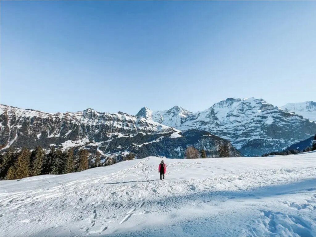 Grütschalp Mürren hike winter