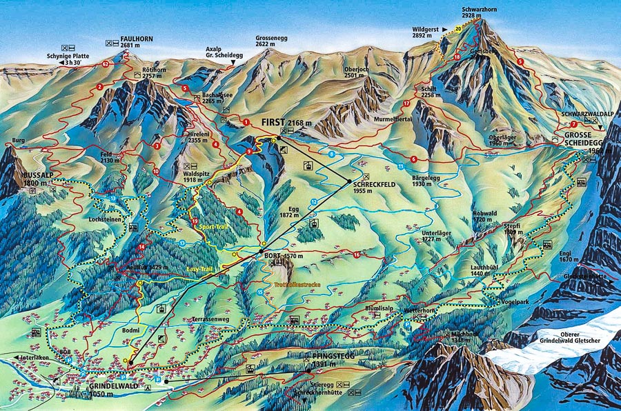 bachalpsee lake grindelwald hike map