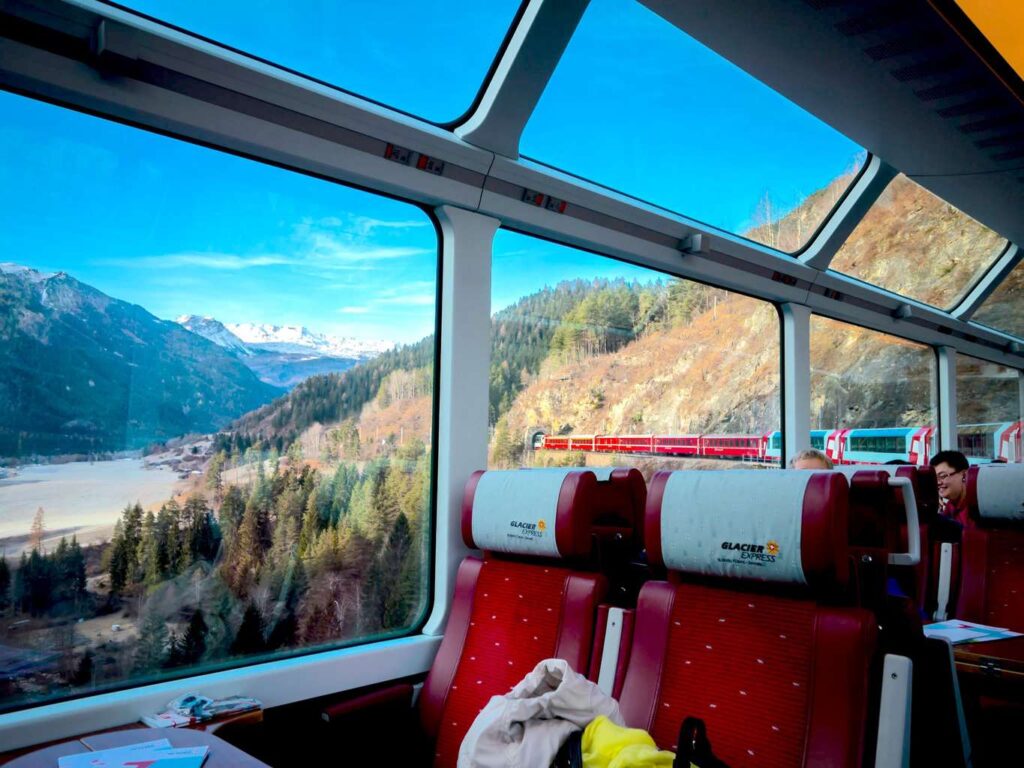 Beautiful scenery on the Glacier Express train